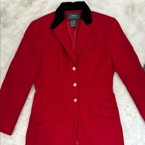 Lauren Ralph Lauren Red Hunt Coat Equestrian Style Blazer size 6